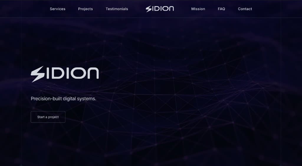 Sidion Technologies — homepage preview